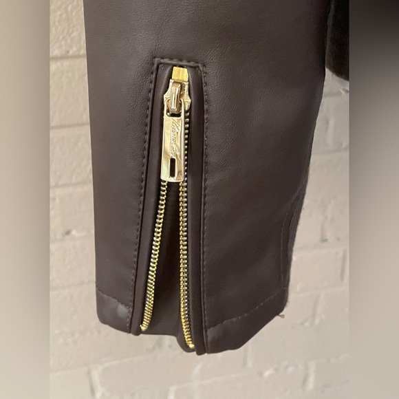 Kenneth Cole Brown Faux Leather Jacket M - Picture 8 of 12